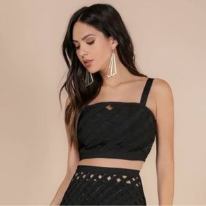 Bebe Bandage Black Crop Top Size Small